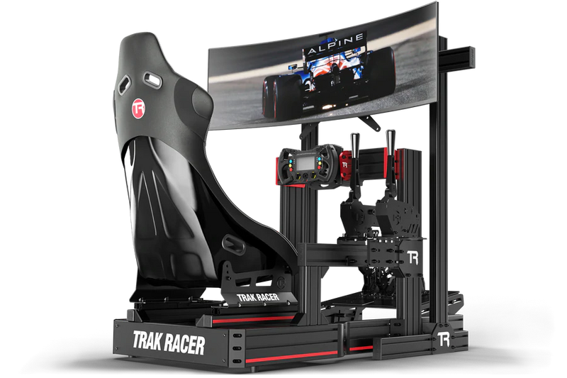 Trak Racer TR8020 Black Aluminium Floor Standing Single Monitor Stand with VESA Mount. 800mm Centre Profile